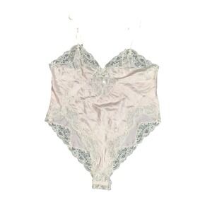 Vintage Christian Dior Teddy Romper‎ Lingerie Creamy Lace Woman's M Snap Closure